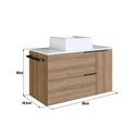 Ver imagem 3 de Gabinete de Banheiro Suspenso 80cm com 1toalheiro 2portas e 1gaveta Bh8020 Mel/branco com Cuba