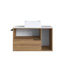 Ver imagem 5 de Gabinete de Banheiro Suspenso 80cm com 1toalheiro 2portas e 1gaveta Bh8020 Mel/branco com Cuba
