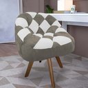Ver imagem 1 de Poltrona Paloma Escritório Sala Giratória Madeira Suede Cappuccino e Suede Branco - Dominic Decor