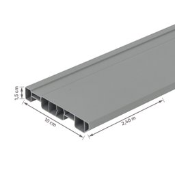 Rodape Cinza Claro Pvc 240x10 Cm 10 Peças - 6