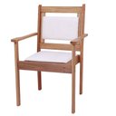 Ver imagem 1 de Cadeira Poltrona Empilhável em Madeira Maciça com Estofado Malibu