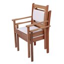 Ver imagem 4 de Cadeira Poltrona Empilhável em Madeira Maciça com Estofado Malibu