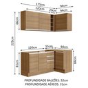 Ver imagem 4 de Armário de Cozinha Compacta de Canto 269cm Rustic Glamy Madesa 01