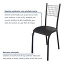 Ver imagem 4 de Kit 4 Cadeiras de Jantar Estofadas Industrial Tela Metálica Aço Bella Preto