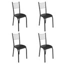 Ver imagem 1 de Kit 4 Cadeiras de Jantar Estofadas Industrial Tela Metálica Aço Bella Preto