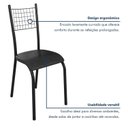 Ver imagem 7 de Kit 4 Cadeiras de Jantar Estofadas Industrial Tela Metálica Aço Bella Preto