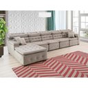 Ver imagem 3 de Sofá Orlando 4.20x1.70m com Chaise, Retrátil e Reclinável - Avelã