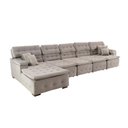Ver imagem 4 de Sofá Orlando 4.20x1.70m com Chaise, Retrátil e Reclinável - Avelã