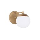 Ver imagem 3 de Kit 2 Arandelas Jabuticaba Dourada Globo de Vidro.