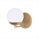 Ver imagem 2 de Kit 2 Arandelas Jabuticaba Dourada Globo de Vidro.