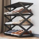 Ver imagem 4 de Sapateira Estante 4 Prateleiras 8 Pares Sapatos Preto