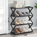 Ver imagem 3 de Sapateira Estante 4 Prateleiras 8 Pares Sapatos Preto