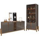 Ver imagem 1 de Buffet 190cm Adega 050520 e Cristaleira 4 Portas 50519 Cinza Perola Cedro Dcasa