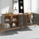 Ver imagem 7 de Buffet 190cm Adega 050520 e Cristaleira 4 Portas 50519 Cinza Perola Cedro Dcasa