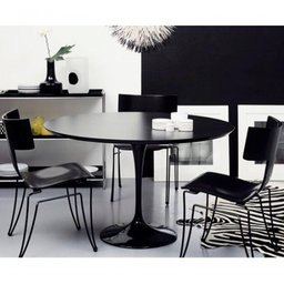 Mesa De Jantar Tulipa Saarinen Redonda 110cm Laqueada Preto - 2