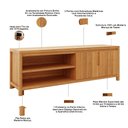 Ver imagem 5 de Rack para Sala de Estar TV 75 pol 180cm 2 Portas Madeira Maciça Dunia F06 Rústico Claro - Lyam