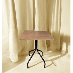 Mesa Moema 70x70 para Sorveteria Restaurante Imbuia Base Preta - 1