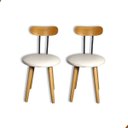 Ver imagem 1 de Kit 2 Cadeira de Jantar Pé Palito Madeira Eucalipto Estofada Encosto Resistente Custo Beneficio