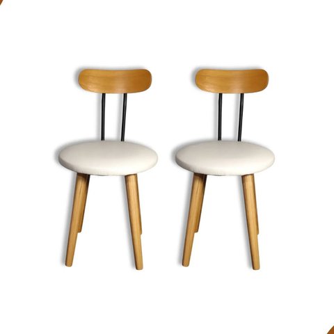 Kit 2 Cadeira de Jantar Pé Palito Madeira Eucalipto Estofada Encosto Resistente Custo Beneficio