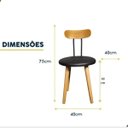 Ver imagem 2 de Kit 2 Cadeira de Jantar Pé Palito Madeira Eucalipto Estofada Encosto Resistente Custo Beneficio