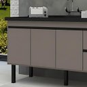 Ver imagem 2 de Gabinete de Cozinha 2 Gavetas 3 Portas 141cm Balcão 100% MDF:Cinza