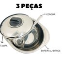 Ver imagem 4 de Sopeira Aço Inox Grande 1,7l Para Feijoada Caldo Sopa 3 Peça