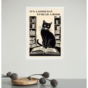 Ver imagem 1 de Quadro Decorativo Livros - Gato 45x34cm:moldura Preta
