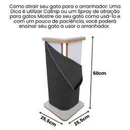 Arranhador Gato Básico Canto de Sofá Carpete - Branco - 2