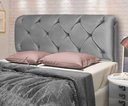 Ver imagem 2 de Cabeceira De Cama Box Daiana Casal 140cm X 118cm Suede Marfim Ms Decor