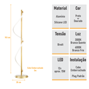 Ver imagem 4 de Abajur Coluna Moderno Rope 30w - Silicon Led 3000k - Ouro