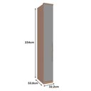 Ver imagem 4 de Guarda Roupa Modulado 1 Porta com Prateleiras 322mm Setiba Plus Carvalho/fendi