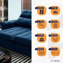 Ver imagem 2 de Sofá Retrátil Reclinável Verona 1,80m Suede Velut Azul Marinho Molas no Assento - King House