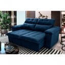 Ver imagem 1 de Sofá Retrátil Reclinável Verona 1,80m Suede Velut Azul Marinho Molas no Assento - King House