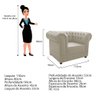 Kit Poltrona e Namoradeira Chesterfield Ana Suede Bege- Amarena Móveis - 4