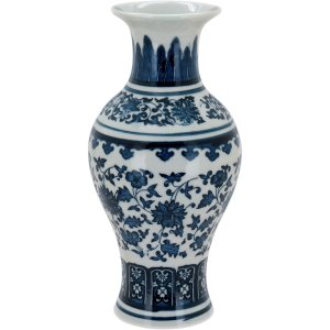 VASO 22x10x10cm CERÂMICA AZUL