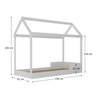 Cama C/ Telhado Montessoriana Casinha Infantil Solteiro em Mdf - 4