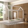 Cama C/ Telhado Montessoriana Casinha Infantil Solteiro em Mdf - 1