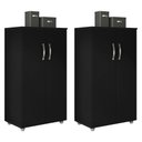 Ver imagem 1 de Kit 2 Armários Organizador Multiuso Rosana 2 Portas Preto - Desk Design