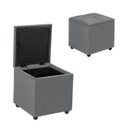 Ver imagem 1 de Baú Banqueta Porta Objetos Revestido Veludo Sapateira C/ Pés