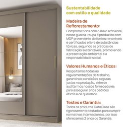 Guarda-roupa 3 Portas com Espelho Araçá Cabecasa Madeiramadeira - 11