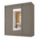 Ver imagem 2 de Guarda-Roupa 3 Portas com Espelho Araçá CabeCasa MadeiraOriginals Cinza/Fendi