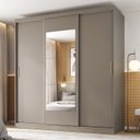 Ver imagem 1 de Guarda-Roupa 3 Portas com Espelho Araçá CabeCasa MadeiraOriginals Cinza/Fendi