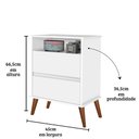 Ver imagem 3 de Kit Mesa de Cabeceira Onix Cor:branco Mizza Decor