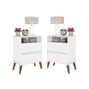 Ver imagem 1 de Kit Mesa de Cabeceira Onix Cor:branco Mizza Decor