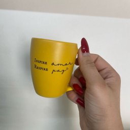 Jogo 4 Caneca Porcelana Fosca 120ml para Café - Amarelo - 2