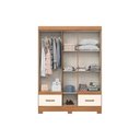 Ver imagem 2 de Guarda Roupa Casal 5 Portas (1 C- Espelho) e 2 Gavetas Briz B60 Nature-off White - Henn