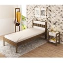 Ver imagem 2 de Cama de Solteiro para Colchão 88 x 188 cm Multimóveis VCR35010 Nogal/Branco