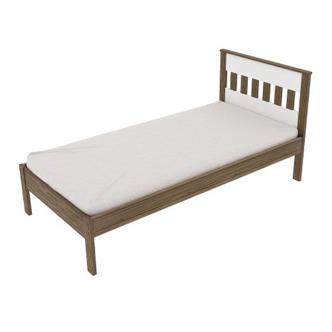 Cama de Solteiro para Colchão 88 x 188 cm Multimóveis VCR35010 Nogal/Branco