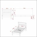 Ver imagem 3 de Cama de Solteiro para Colchão 88 x 188 cm Multimóveis VCR35010 Nogal/Branco