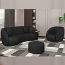 Ver imagem 2 de Sofá 3 Lugares para Sala Living Olimpo 288 Cm M03 Couríssimo Preto - Lyam Decor